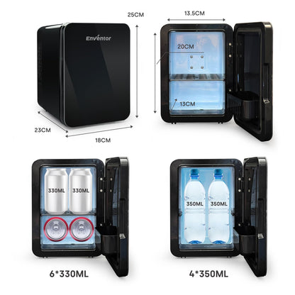 - Enventor Mini Fridge 4 Litre | 6 Can Mini Fridges for Bedrooms | AC+12V DC Power Cooler & Warmer -
