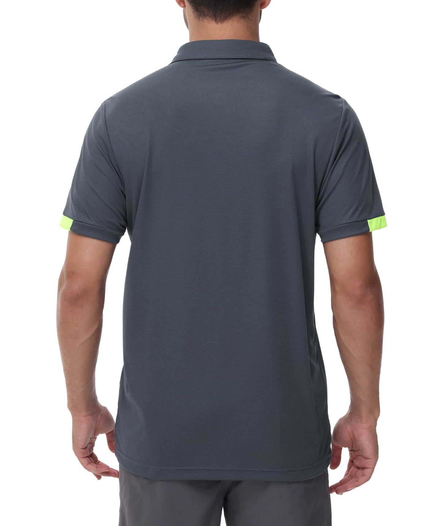 Csqtongan 3 Pack Men's Golf Polo Shirts Short Sleeve Breathable Polo T Shirts Multipack, Black/Grey/Navy 3XL