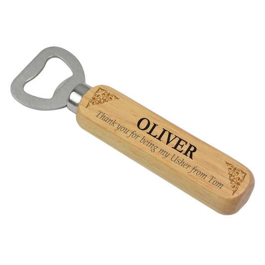 - PERSONALISED Gifts from the Groom | Custom Wooden Bottle Opener -