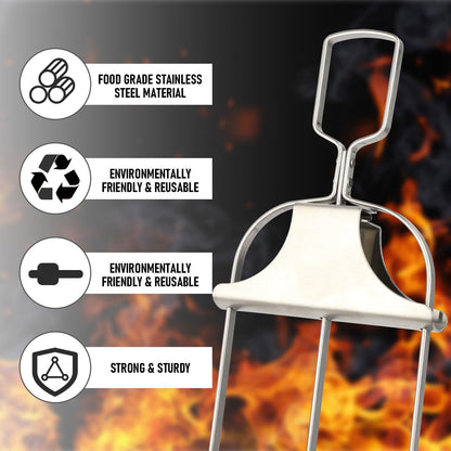 2Pcs 3 Way Skewers for Grilling, Stainless Steel BBQ Skewers with Push Bar Slider, Reusable Kebab Skewers BBQ Accessories with Oil Brush and Oxford Bag