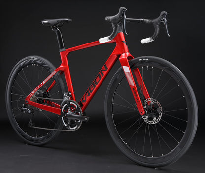 - KABON Carbon Road Bike | T800 Carbon Fiber Frame | 700C Road Bike | 18 Speeds Drivetrain| Integrated Carbon Handlebar | Disc Brakes -