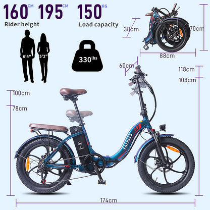 - Fafrees Electric Bike, 20" Folding Electric Bikes for Adults | 36V 16Ah/576Wh Removable Battery Ebike 90KM Mileage Pedal Assist | 3.0" Fat Tire Electric Bike -
