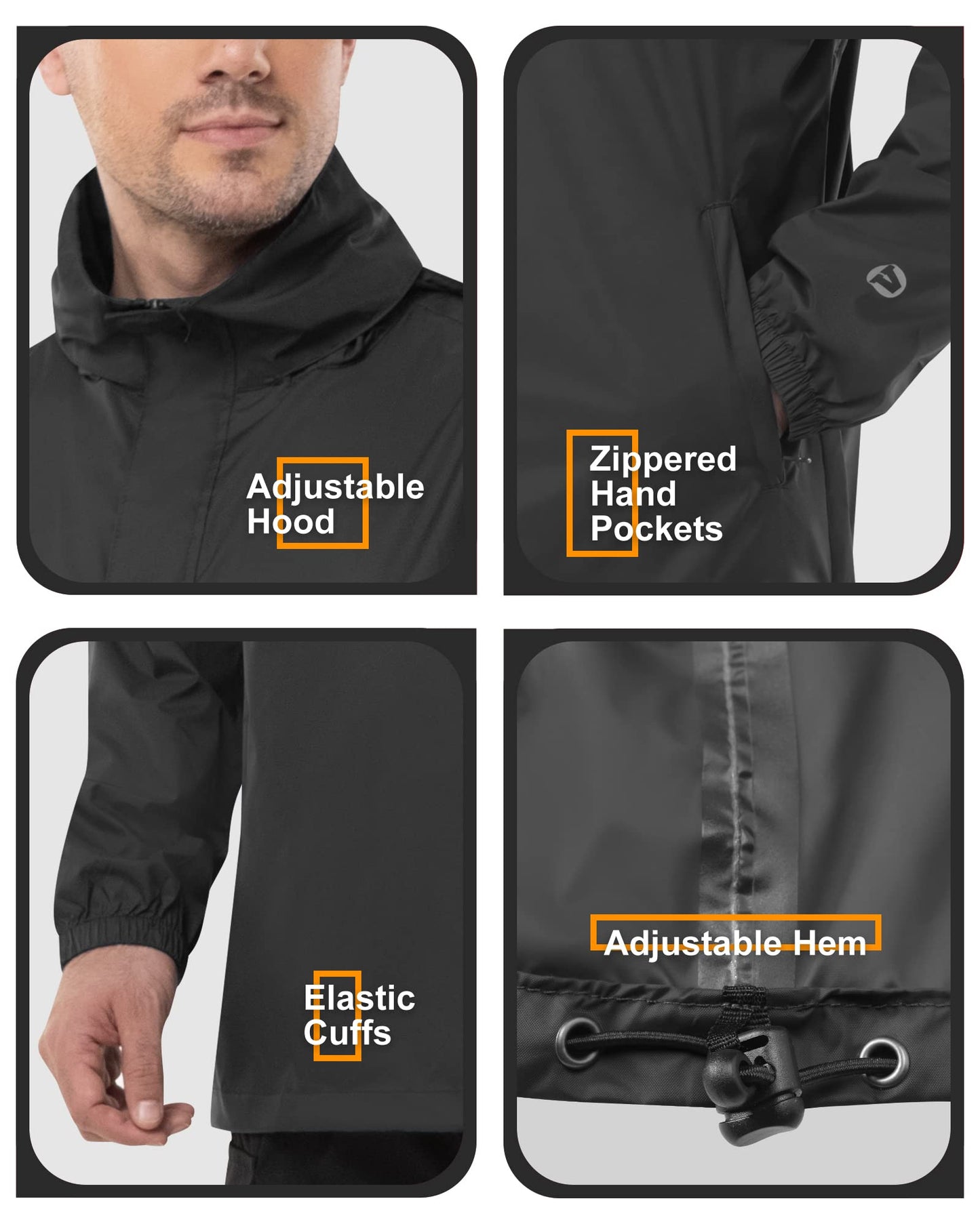 - Outdoor Ventures Rain Jacket | Waterproof Pullover | Lightweight Hooded -