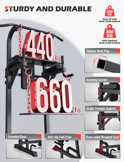 - PASYOU PU40 Power Tower | Adjustable Pull Up Bar Dip Station for Home Gym -