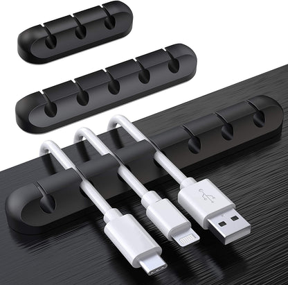 - SOULWIT Cable Holder Clips | 3-Pack | Cable Management Cord Organiser Clips | Black -