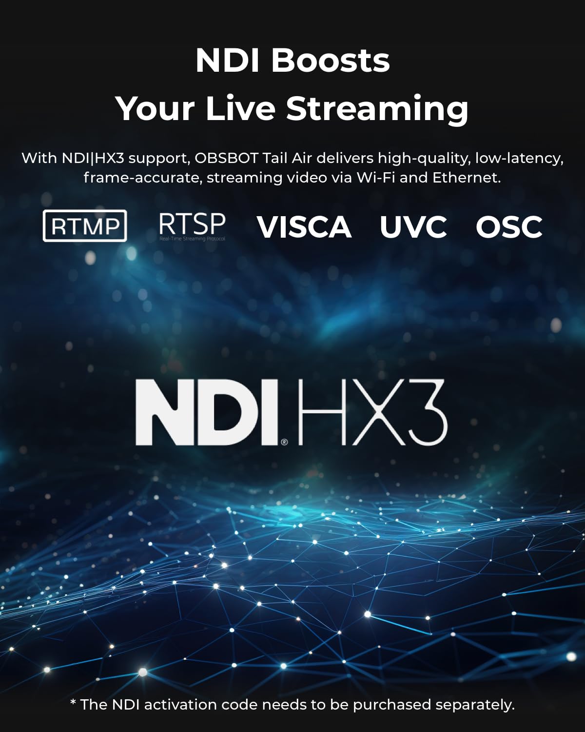 - OBSBOT Tail Air Streaming Camera 4K | AI Tracking PTZ Camera with NDI -