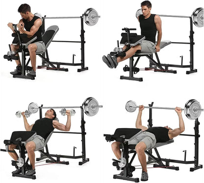- HAKENO Weight Bench with Squat Rack | Adjustable Olympic Weight Bench -