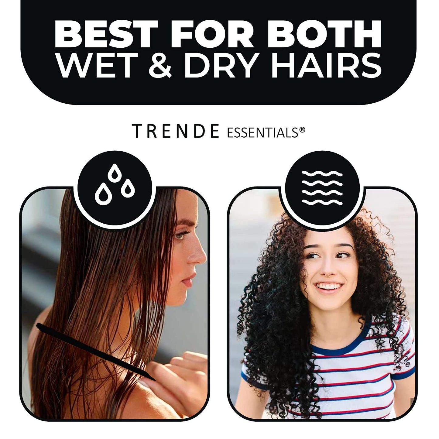 - Trende Essentials Wide Tooth Comb | Detangler | Heat Resistant -