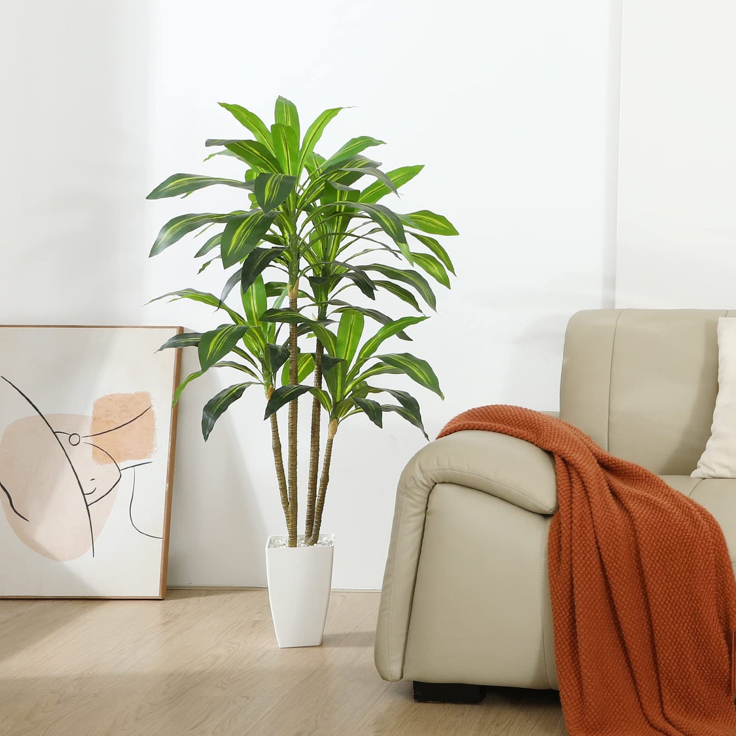 - Fopamtri Artificial Dracaena Tree Decorative Plant 120cm -