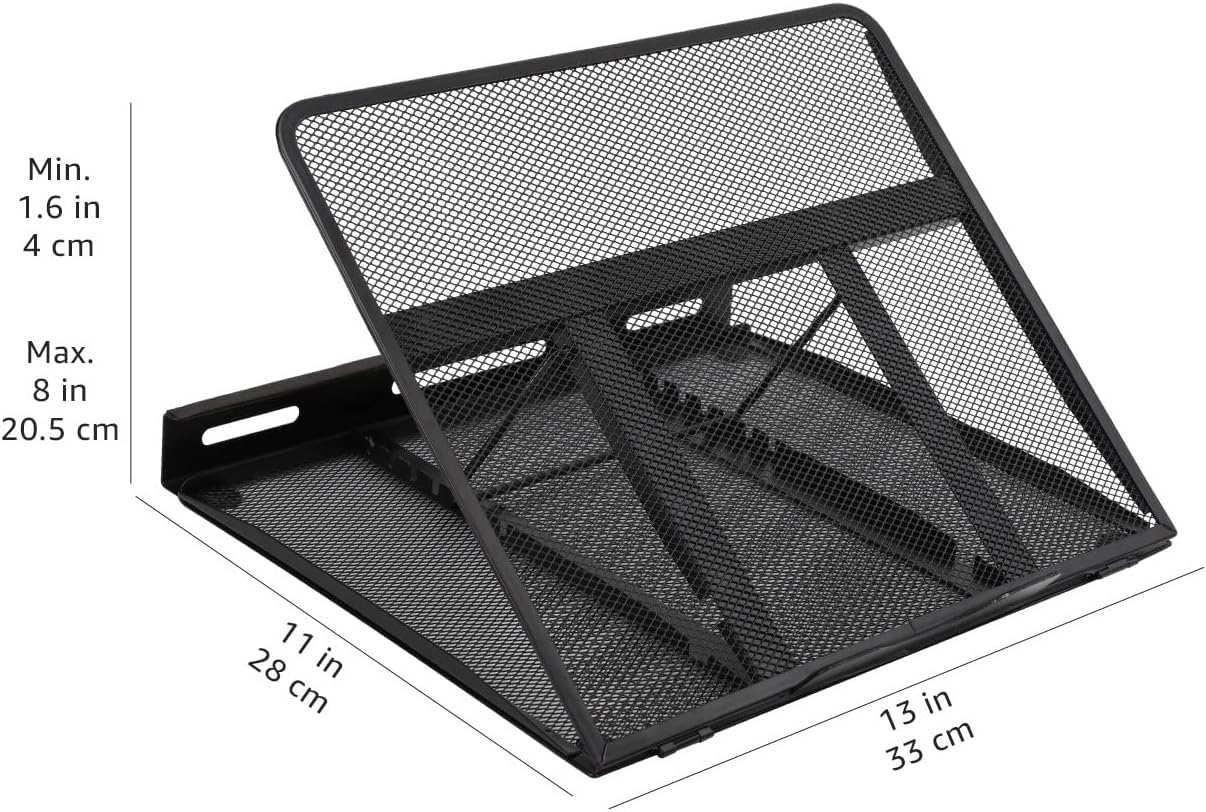 Amazon Basics Ventilated Adjustable Ergonomic Laptop Stand, 33 x 28.7 x 18.5 cm, Black