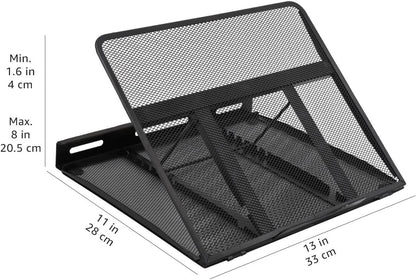 Amazon Basics Ventilated Adjustable Ergonomic Laptop Stand, 33 x 28.7 x 18.5 cm, Black