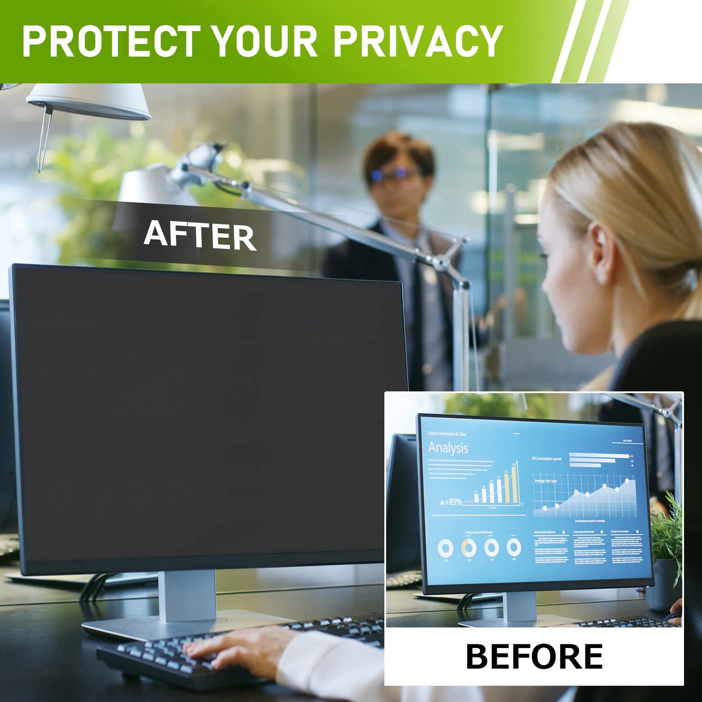 - LAMA 24 Inch Computer Privacy Screen Filter | Universal Computer Monitor Privacy Filters -