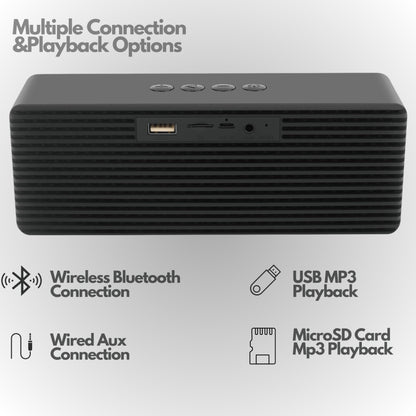 Betron Bluetooth Speaker, Portable, Wireless Connection, Dual Driver, with Microphone, 10W, for Travel Indoor and Outdoor, (D51)