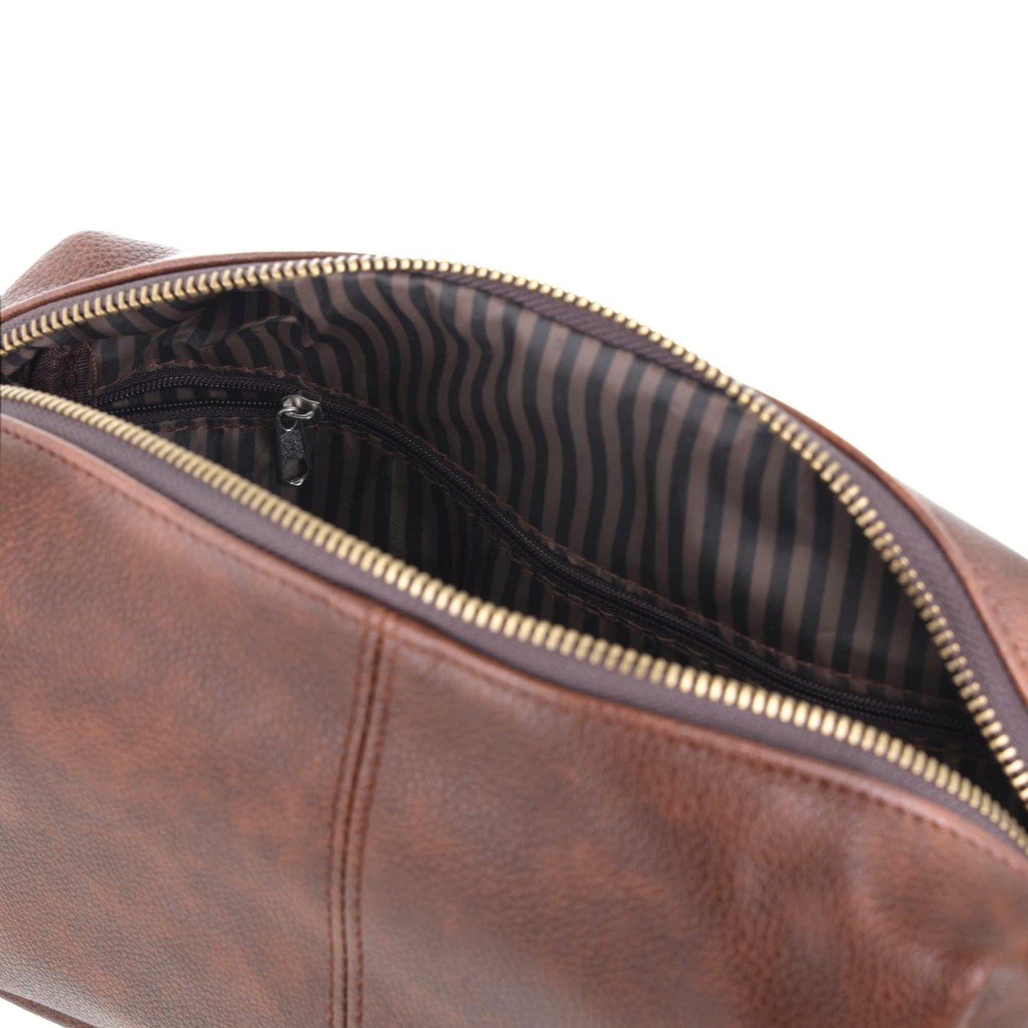 Brown Personalised Mens Leather Toiletry Bag Mens Travel Wash Bag Empty Birthday Gifts for Him Fathers Birthday Gifts Personalised Mens Leather Wash Bag Only