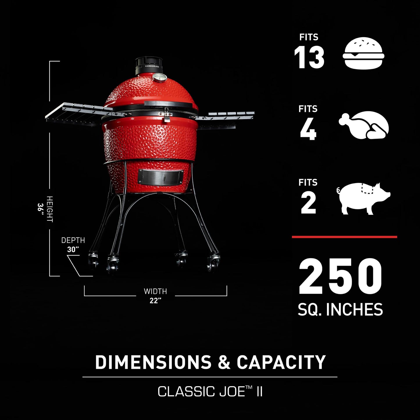- Kamado Joe KJ23RHC Classic II Smoker BBQ | Outdoor Charcoal Barbecue Grill -