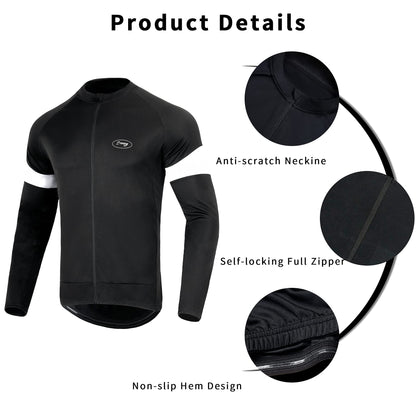 - Dooy Men's Cycling Bike Jersey | Long Sleeves Biking Running Shirts | 3+1 Pockets | Breathable Quick Dry -