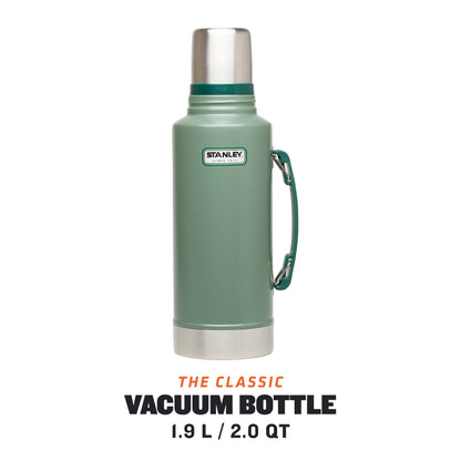 - Stanley Classic Legendary Bottle | 1.9L | Stainless Steel Thermos Flask | BPA-Free | Leakproof Lid | Hammertone Green -