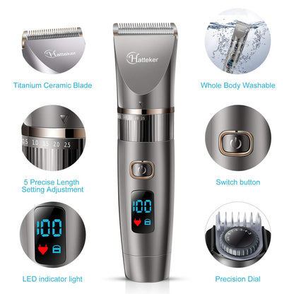 - Hatteker Professional Hair Clippers | Cordless Clippers | Hair Trimmer Beard Trimmer -