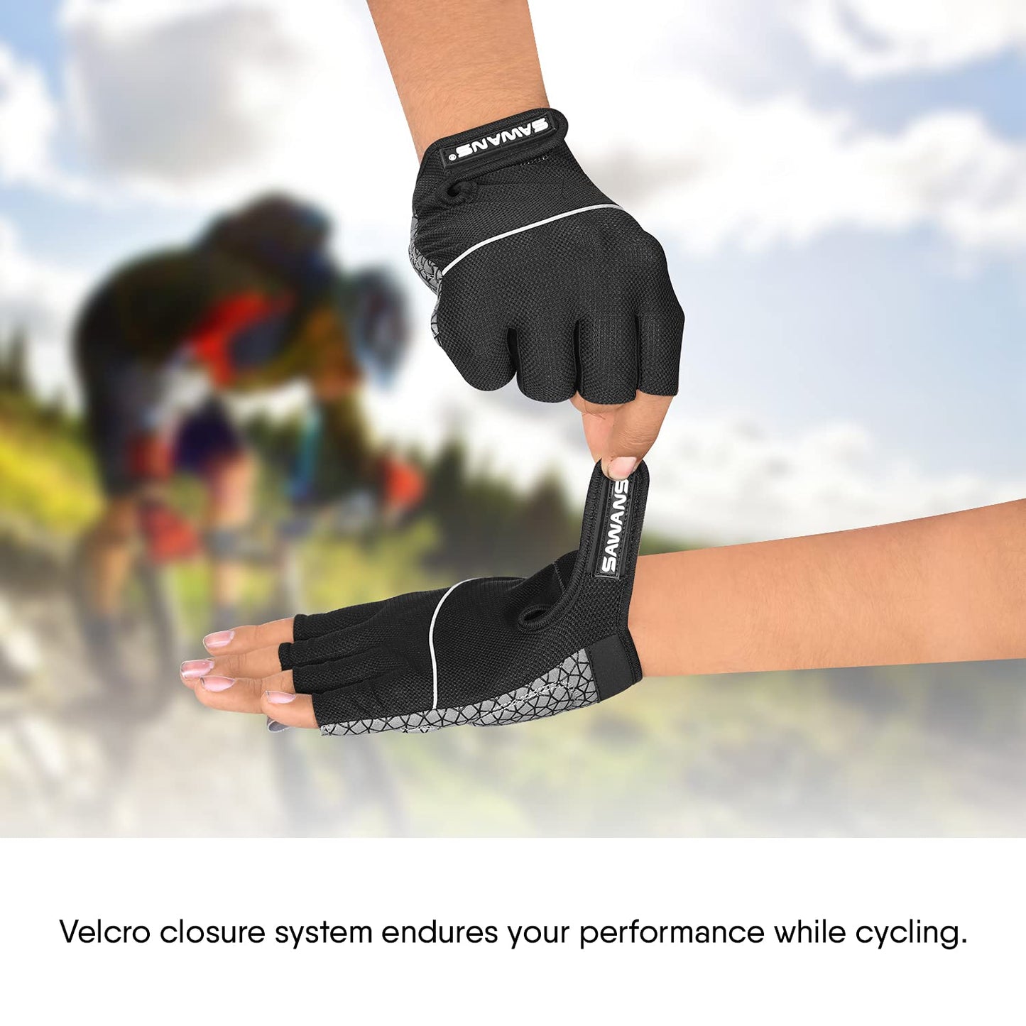 - Gel Cycling Gloves | Fingerless Padded Mountain Bike Bicycle Gloves | Anti-slip -