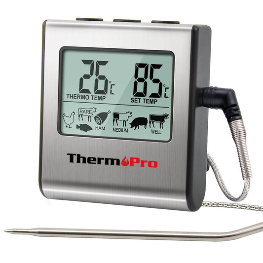 - ThermoPro TP16 Digital Meat Cooking Thermometer | Stainless Steel Long Food Temperature Probe -