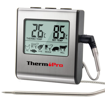 - ThermoPro TP16 Digital Meat Cooking Thermometer | Stainless Steel Long Food Temperature Probe -