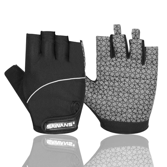 - Gel Cycling Gloves | Fingerless Padded Mountain Bike Bicycle Gloves | Anti-slip -