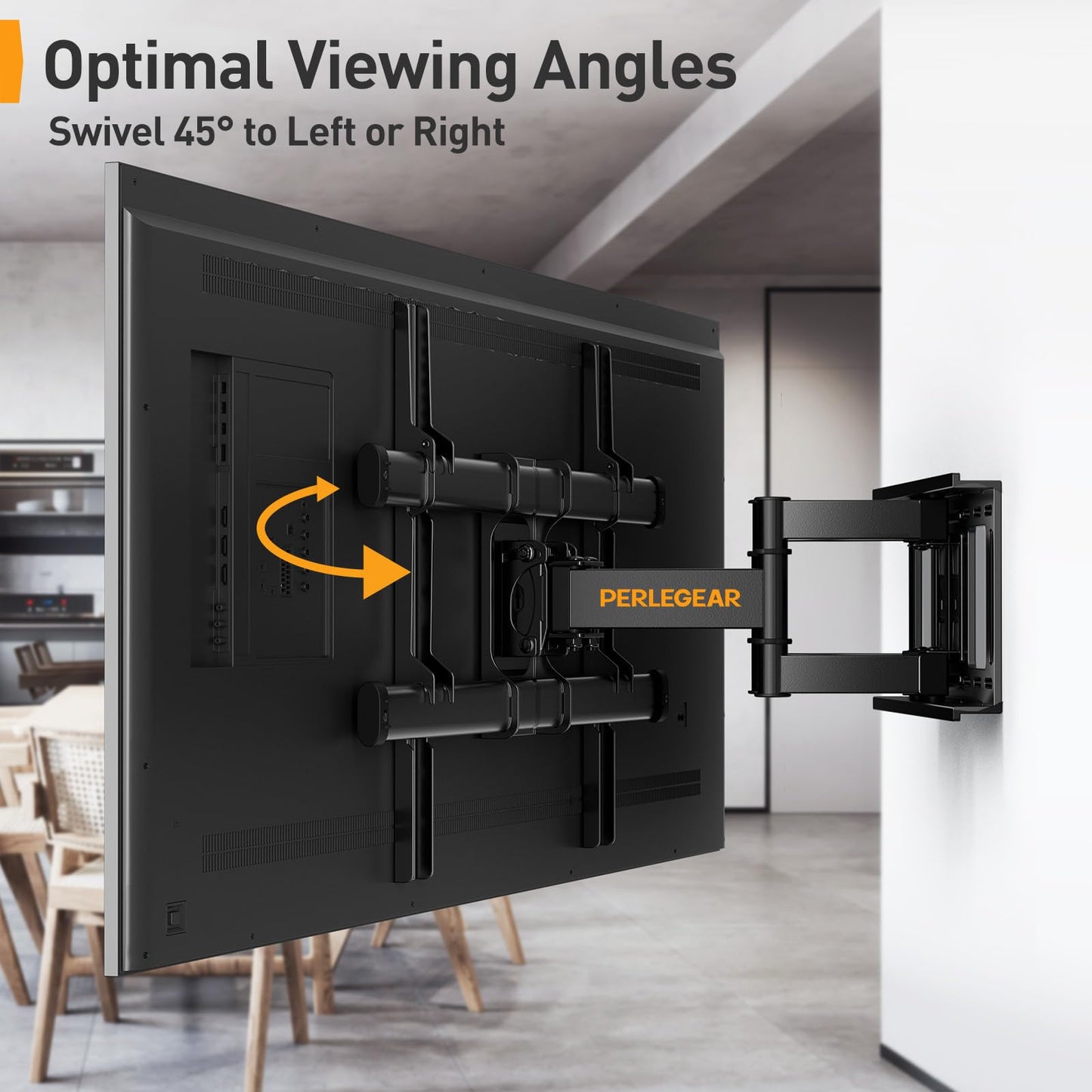 - Perlegear TV Wall Bracket | 37-84 Inch Flat/Curved TVs | 60kg Limit | TV Wall Mount With Dual Arm -