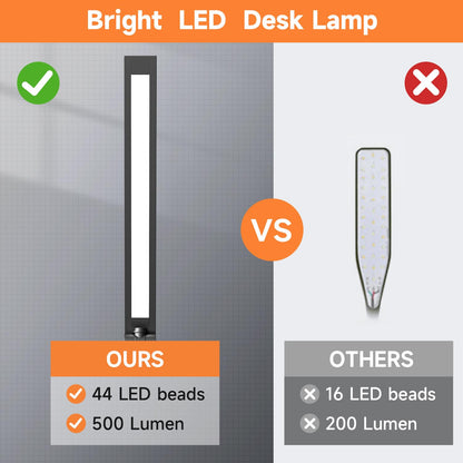 Desk Lamp LED Table Lamp,15 Modes LED Desk Lamp,Dimmable Bedside Lamps with Timer,Multi-Powered Desk Lamps for Study Lamp Reading Light,Adjustable Desk Light,Black Desk Lamp for Bedroom,Home,Office