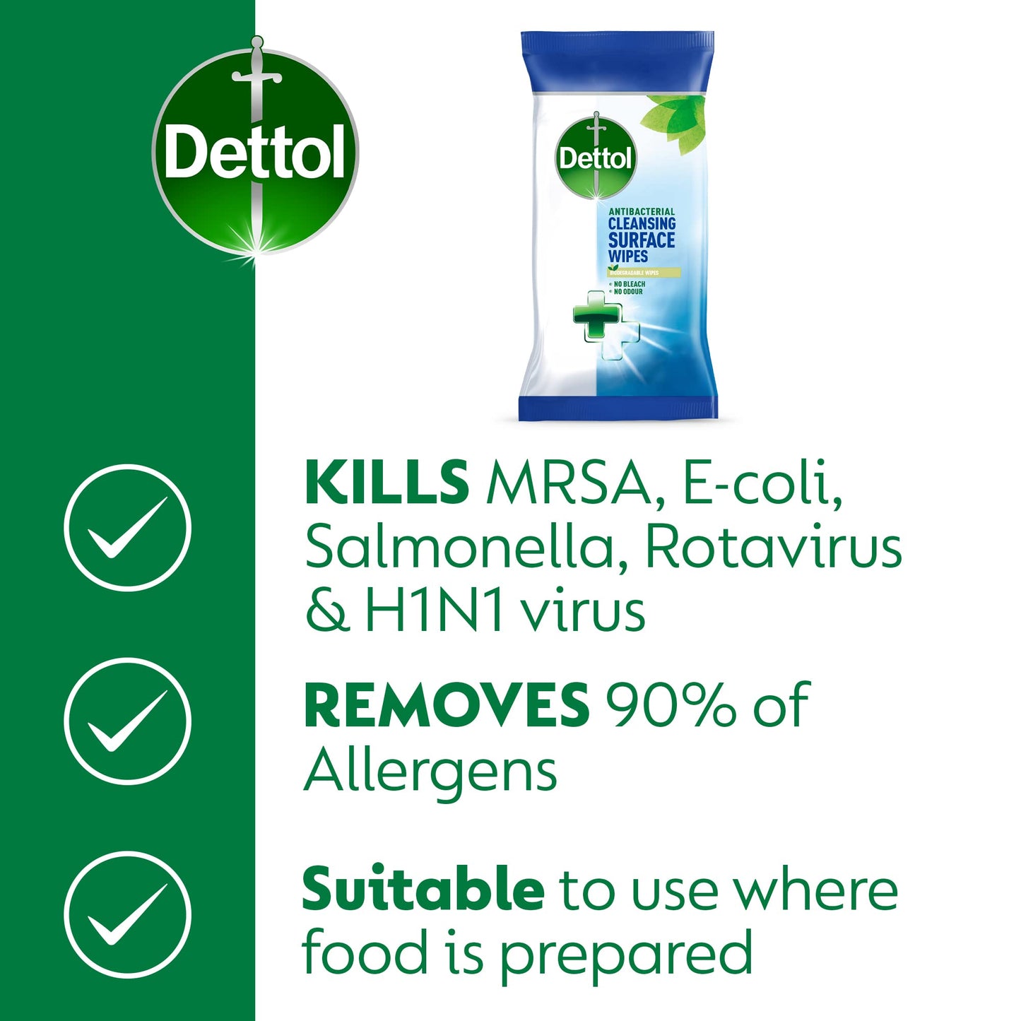 Dettol Antibacterial Cleaning Wipes, Total 330 Wipes (3 Packs X 110), Kitchen Wipes, Disinfectant Wipes, Biodegradable Wipes, Kitchen Cleaner, Bathroom, Floor, Disinfectant Wipes