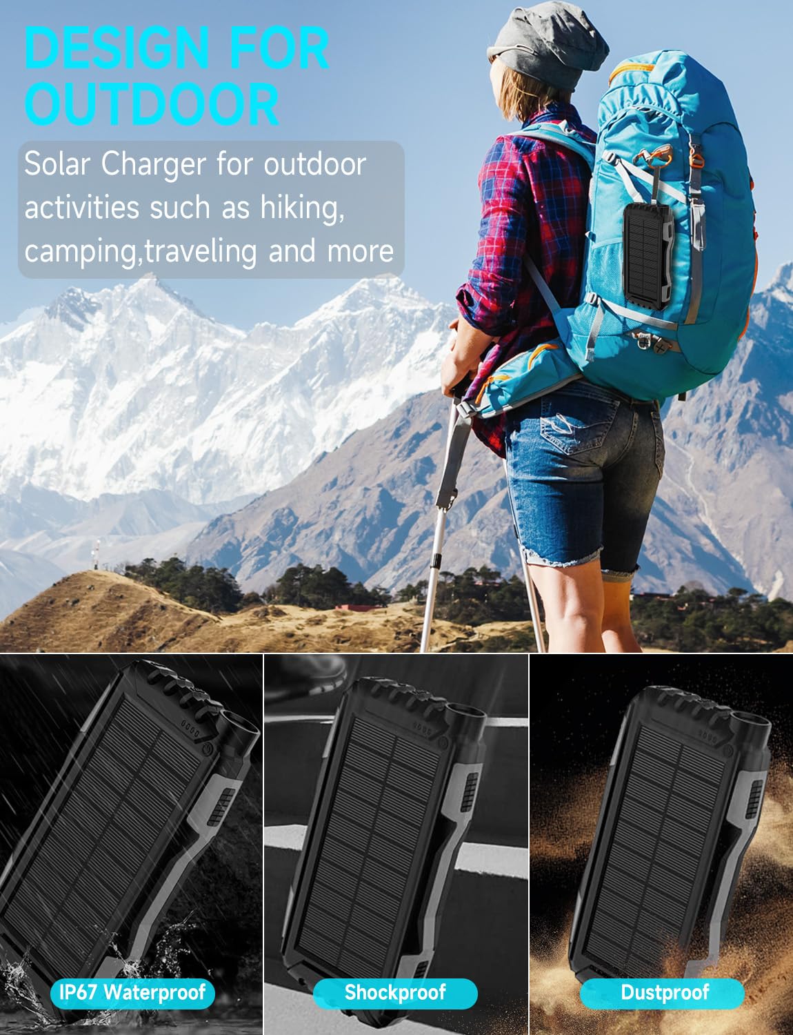 - Power Bank 42800mAh | Large Battery Pack | Fast Charging QC 3.0 PD18W USB-C -