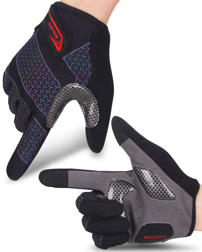 - OILDEG Cycling Gloves | Full Finger | Mountain Bike Gloves | Anti-Slip | Shock-Absorbing -