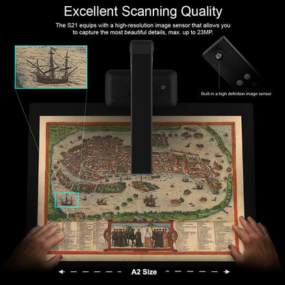 - Viisan S21 A2 Overhead Scanner for Large Format Documents & Books up to DIN A2 -