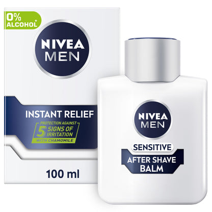 - NIVEA MEN Sensitive Post Shave Balm | (100ml) | 0% Alcohol with Chamomile -