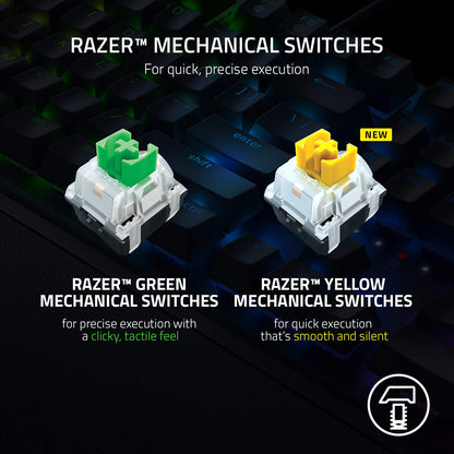 - Razer BlackWidow V3 (Green Switch) | Mechanical Gaming Keyboard | Wrist Rest | Black -