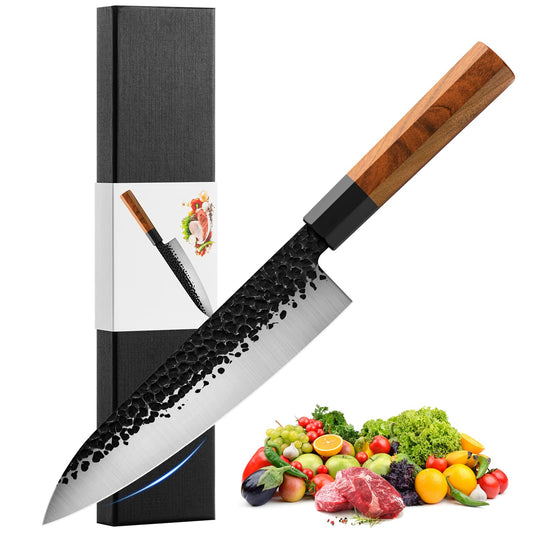 - Japanese Chef Knife Gyuto Chef Knife | 8 Inch Professional Hand Forged Kitchen Chef Knife  -