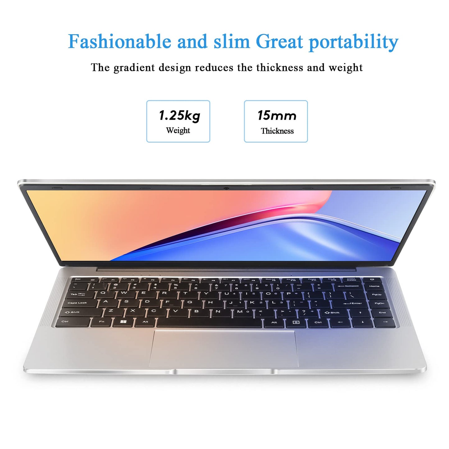 Auusda Laptop 14.1 inch Windows 11 Notebook, Full HD 1920 * 1080 IPS 100% sRGB Display, Intel J4105 Quad-Core, 8GB LPDDR4 and 256GB SSD, USB 3.0, 5GHz WIFI, Expandable Storage