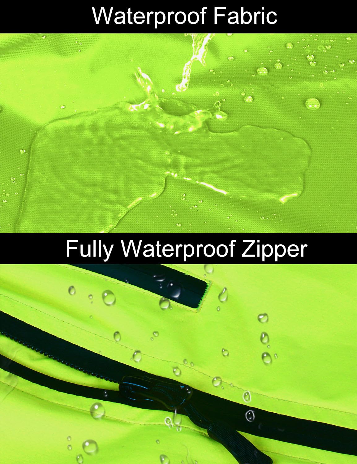 BALEAF Men's Waterproof Cycling Jacket Quick Dry Rain Jacket with Zipper Pockets for Outdoor for Running Packaway Fluorescent Yellow L