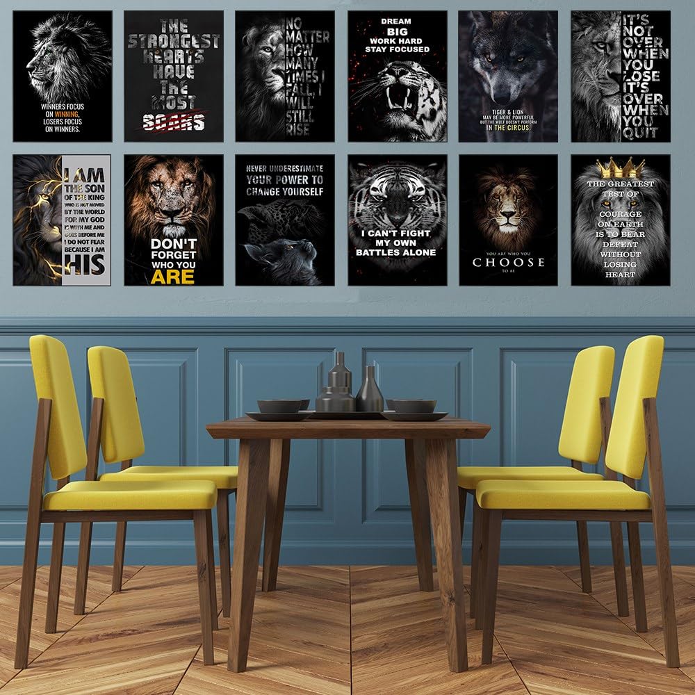- JoOcLa Motivational Lion Wall Art Canvas | Inspirational Poster Decor -