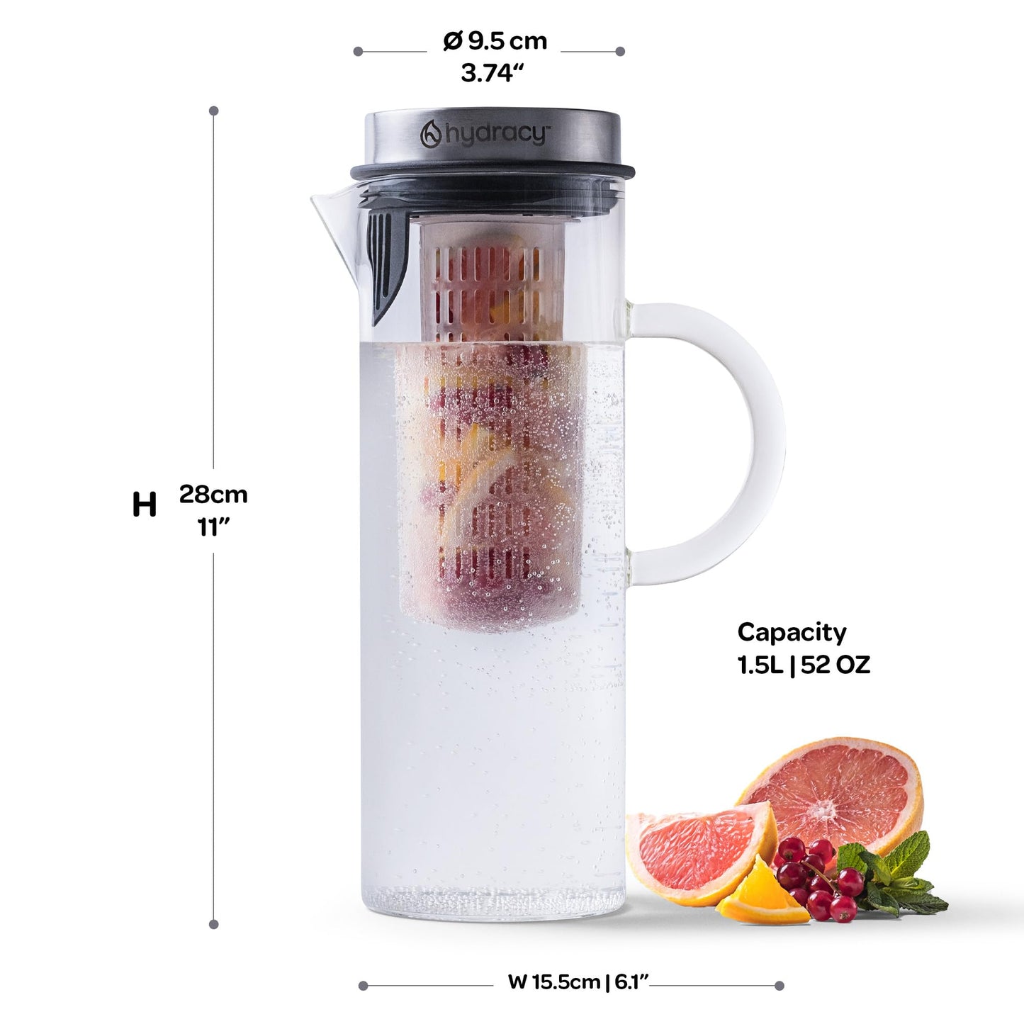 - Hydracy Glass Infusion Carafe 1.5L with Handle | Cafetières Hot Coffee Server -