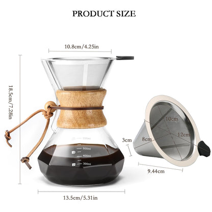 - Lalord Pour Over Coffee Maker | Reusable Stainless Steel Filter -