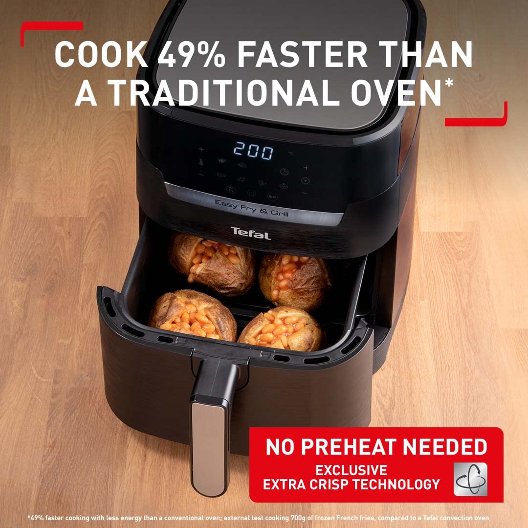 - Tefal | Easy Fry Precision 2-in-1 Digital Air Fryer and Grill | 4.2 Litre Capacity | Black -