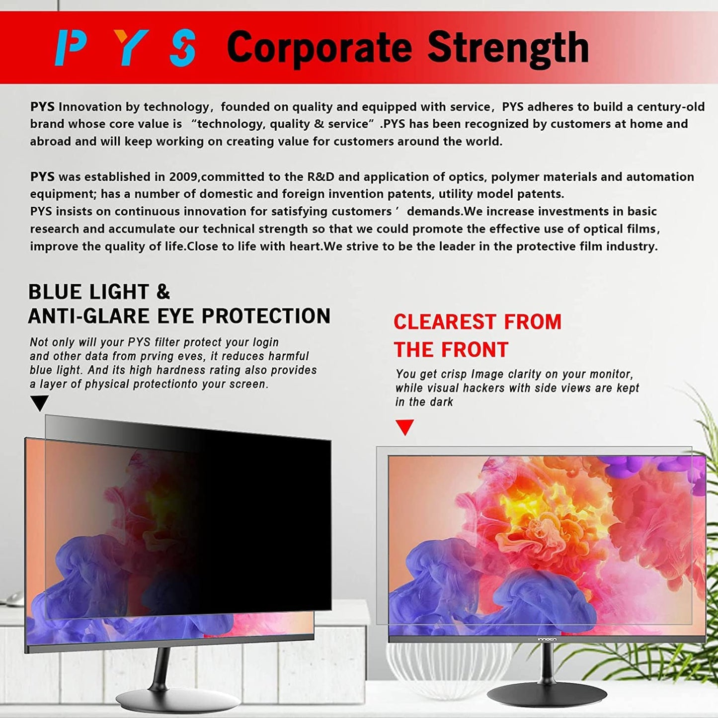 - PYS Removable Computer Privacy Screen Filter | Compatible with 24 inch iMac Monitor -