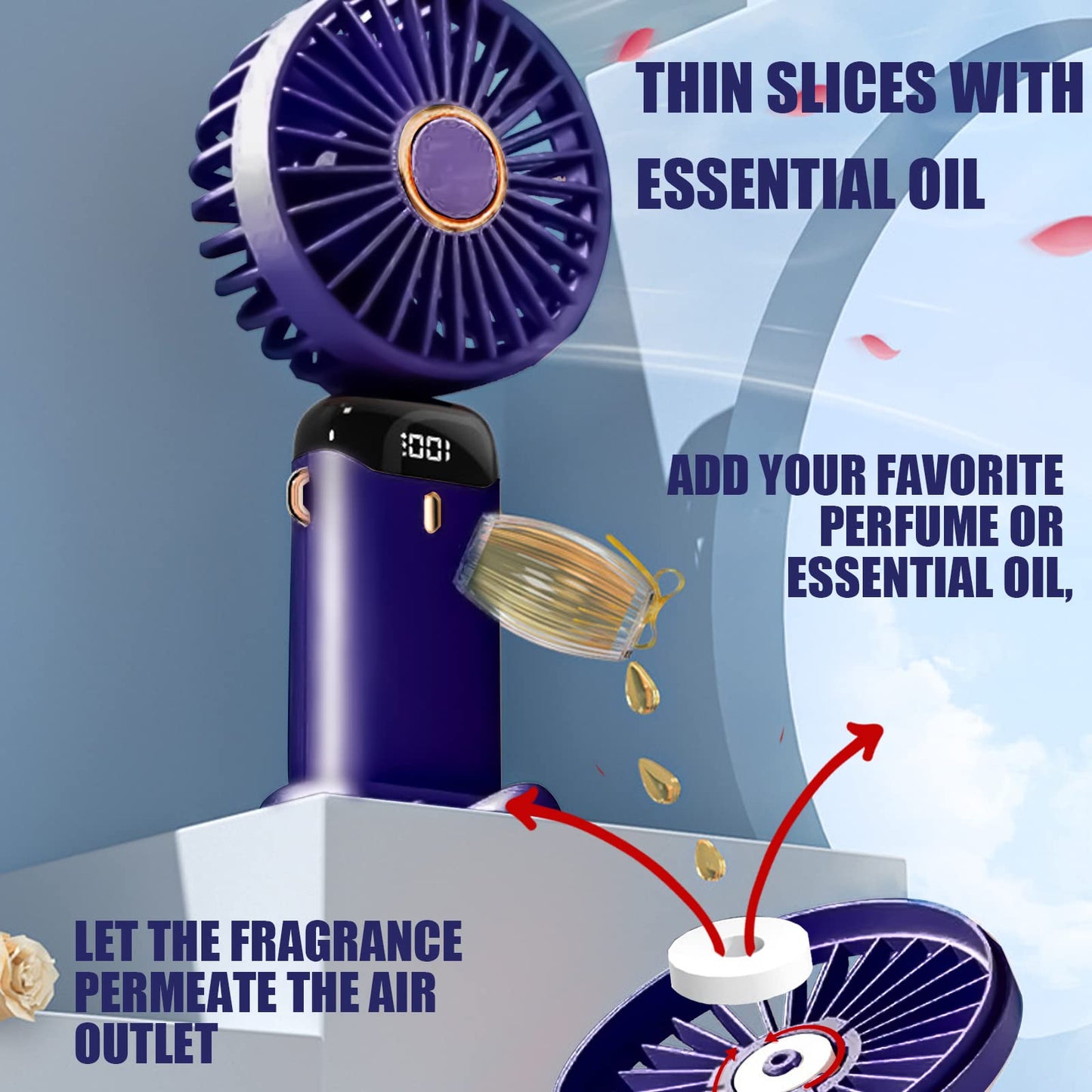 - Jsdoin Hand Held Fan | Portable Handheld USB Rechargeable Fans | 5 Speeds -