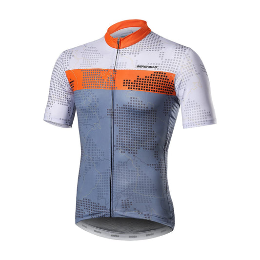 BERGRISAR Cycling Jersey Mens Short Sleeve Mtb Bike Shirts Cycling Tops with 3+1 Pockets Orange Size X-Large