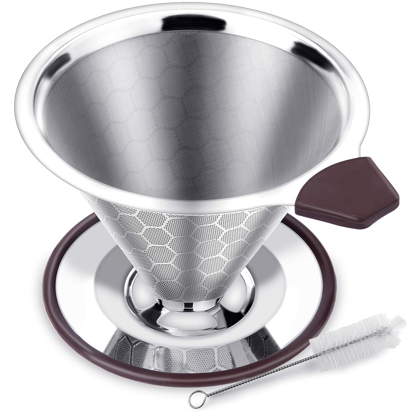 - FOXAS Pour Over Coffee Filter | Stainless Steel Reusable Coffee Dripper -