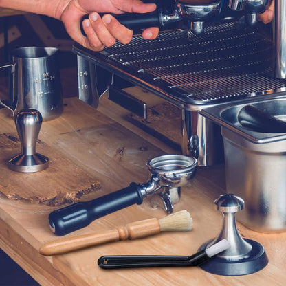 6 Pieces Coffee Machine Cleaning Brush Set Machine Cleaning Brush Tool with Spoon, Coffee Grinder Cleaning Brush, Wood Handle and Soft Bristles Wood Brush for Coffee Machine Group Head