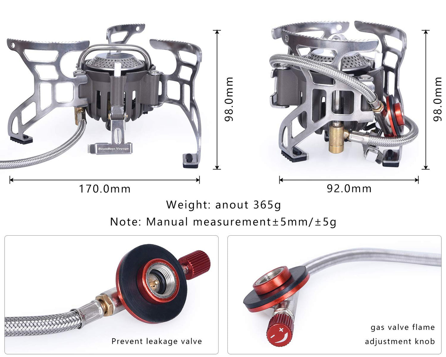 Boundless Voyage High Power Portable Lightweight Stove Camping Gas Stove Fishing Stove for Outdoor Camping Hiking Cooking
