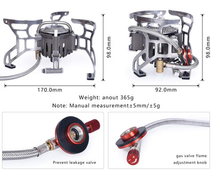 Boundless Voyage High Power Portable Lightweight Stove Camping Gas Stove Fishing Stove for Outdoor Camping Hiking Cooking