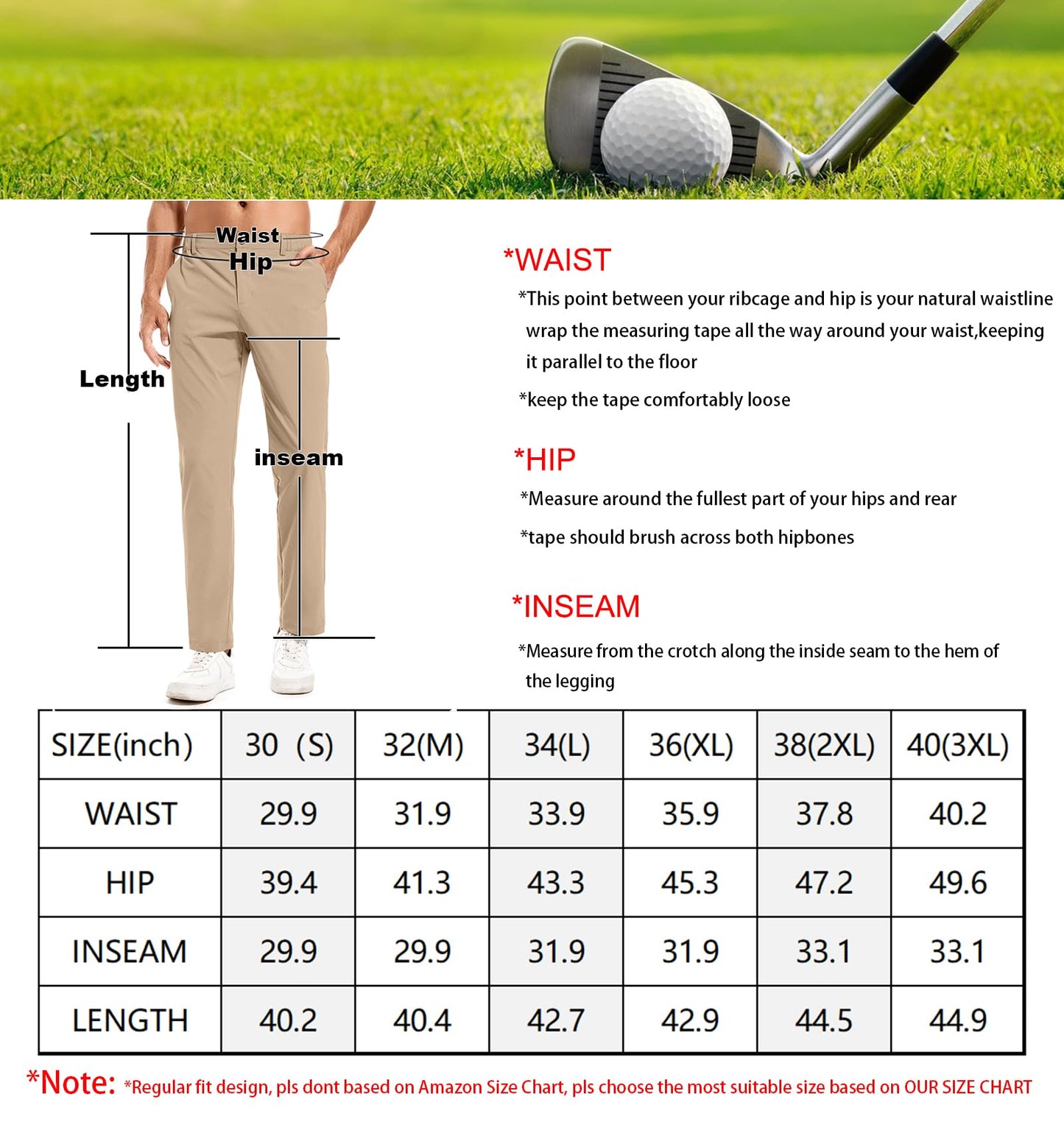 - Holure Men's Golf Trousers | Waterproof Straight-Fit Golf Pants | Lightweight Stretch Outdoor Pants -