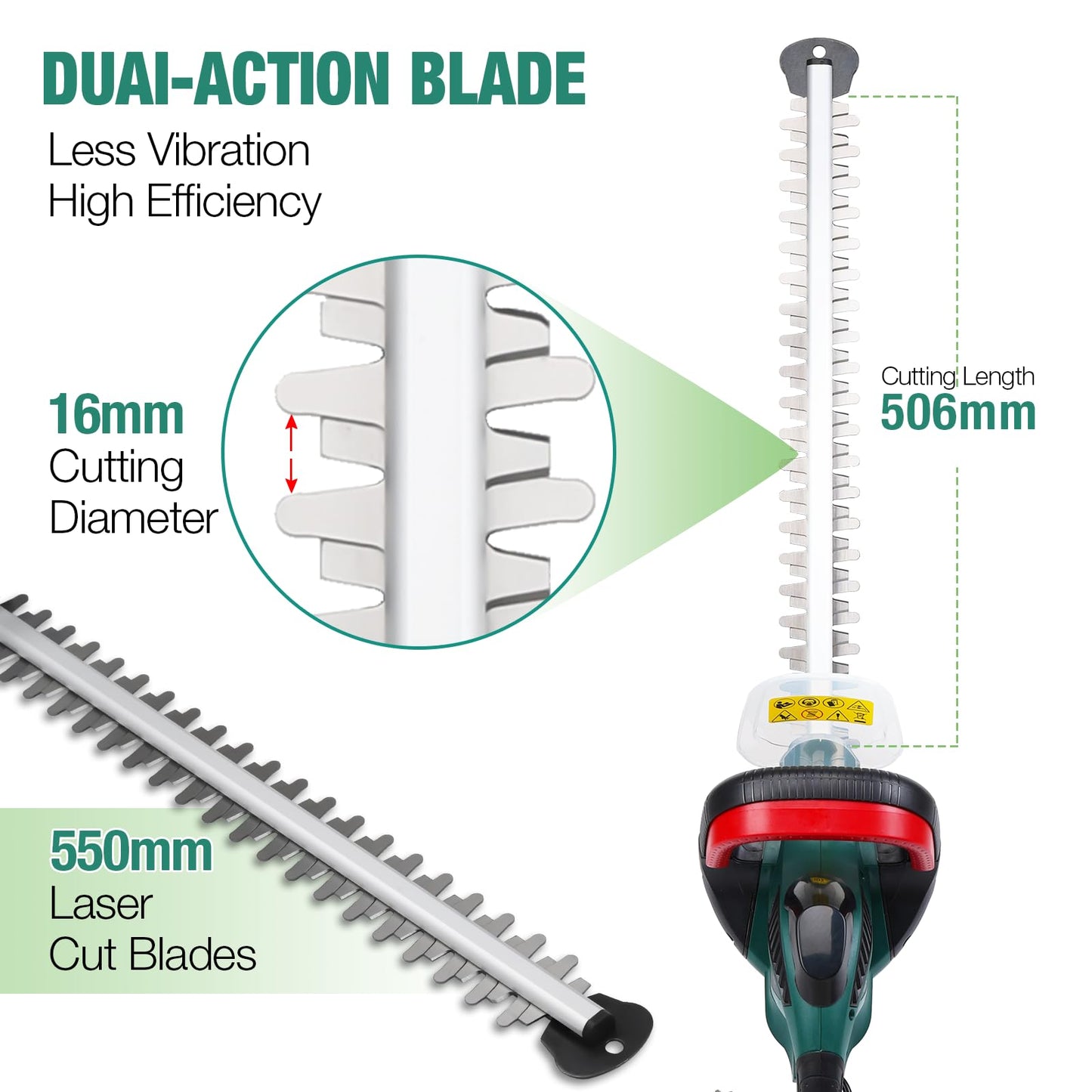- POSENPRO 600W Corded Electric Hedge Trimmer Pruner | 550mm Electric Hedge Cutter -